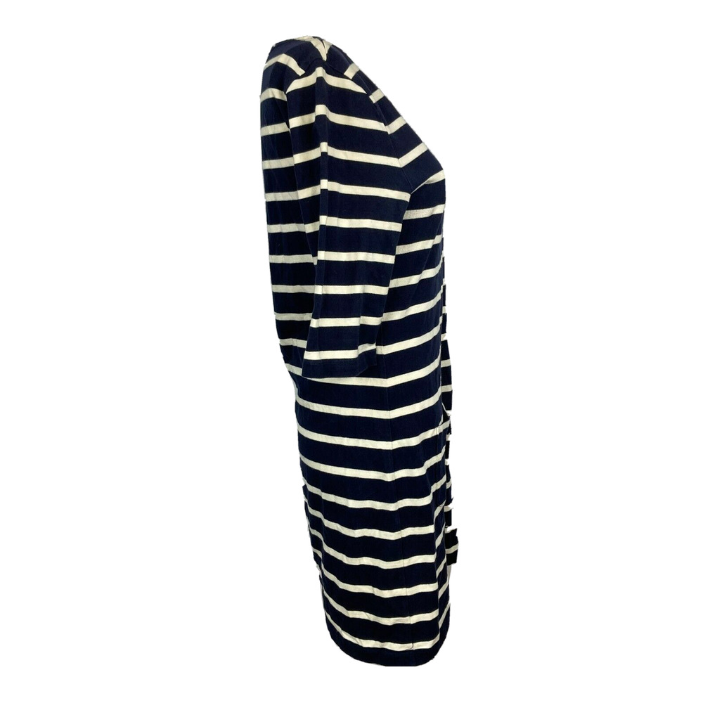 Boden Dress Womens Sz S Blue White Striped Cotton Shift Jersey Knit Stretch - Picture 3 of 9